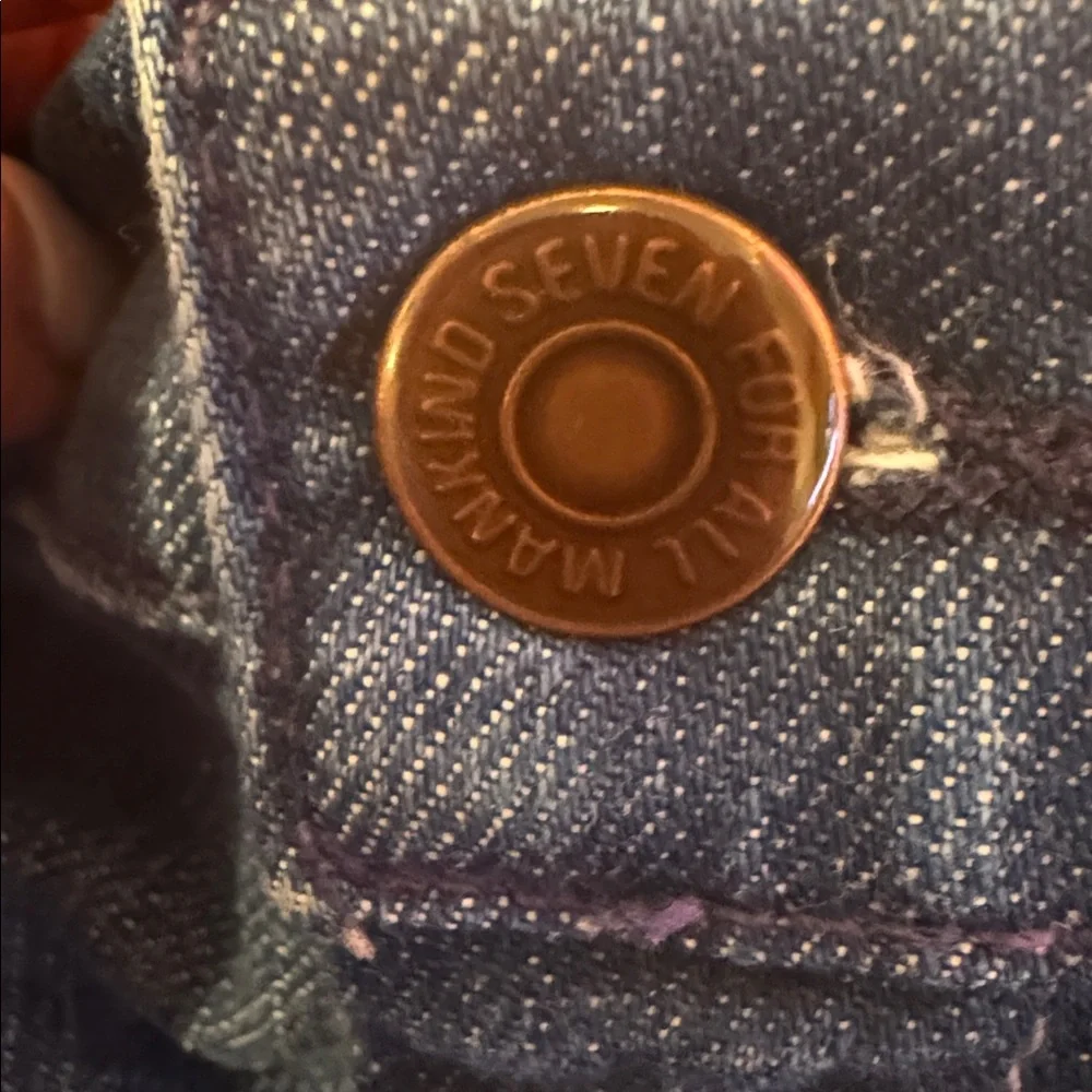 7 For All Mankind Dark Blue Jean Shorts - Picture 2 of 4